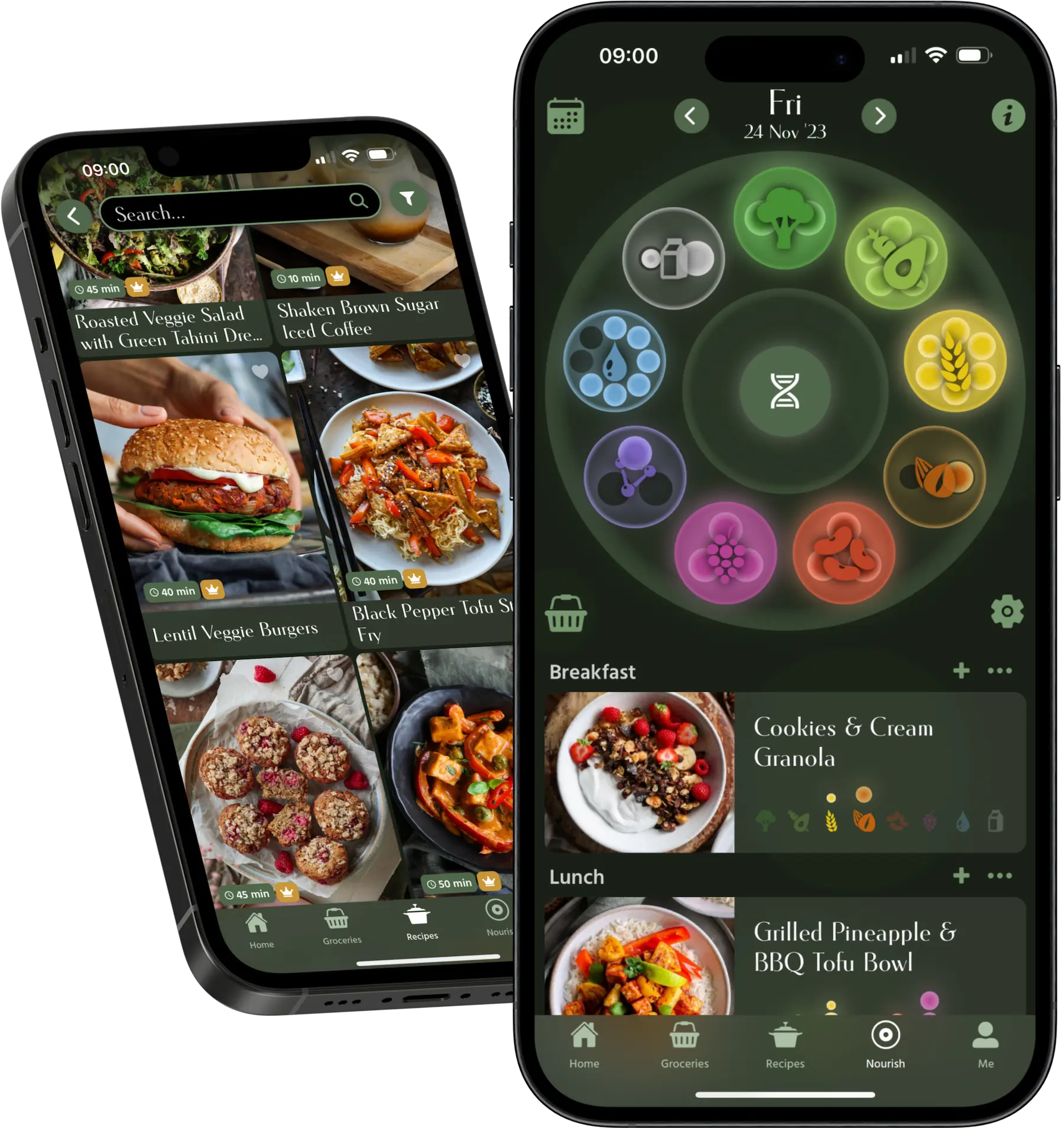 Image of the Pick Up Limes vegan recipe and nutrition app on an iPhone 14.